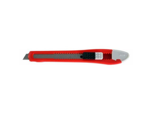 Нож 9мм ЗУБР с сегментирован лезвием, корпус из АБС пластика, сдвижной фиксатор, сталь У8А,  09151