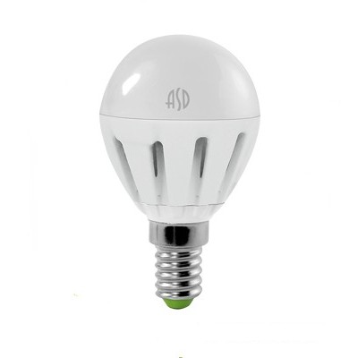 Лампа светодиодная LED Шар Стандарт Е27 7,5Вт 160-260В  4000К  600Лм ASD  4690612003993