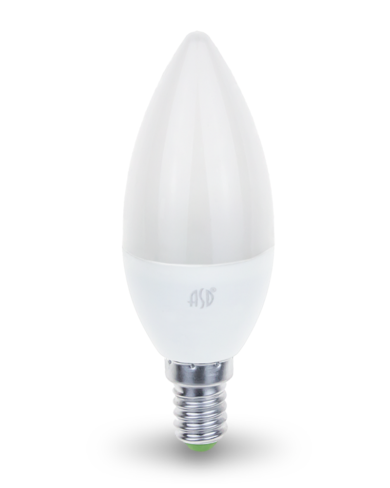 Лампа светодиодная LED Свеча стандарт 220В Е14  3,5Вт 4000К  300Лм ASD 4690612002057