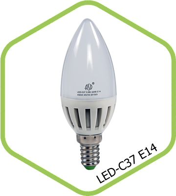Лампа светодиодная LED Свеча стандарт 160-260В Е14 5,0Вт 4000К  400Лм ASD 4690612002224